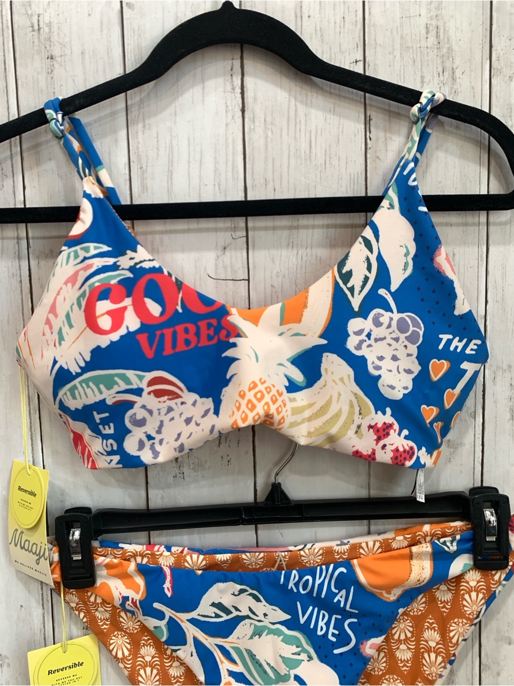 Maaji Reversible Bikini Set Top/Bottom Tropical Bliss Sublimity Bralette XL NWT - Picture 3 of 15